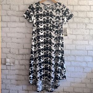 NEW!!! Disney Minnie Mouse Carly LuLaRoe Dress size XXS black white Vacation